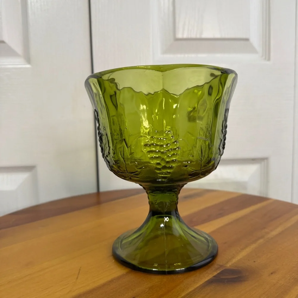 Indiana Glass green colony harvest compote candy dish‎